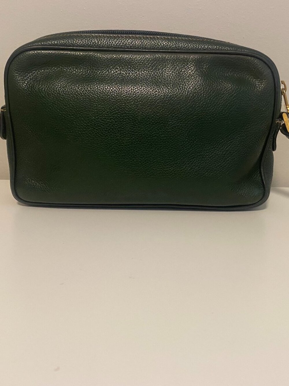 Dunhill Green Leather Clutch Bag Vintage Zip Top Organizer Travel Pouch/Wrislet - Picture 2 of 16